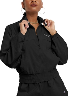 Champion Women's Water-Repellent Logo Full-Zip Jacket - Black