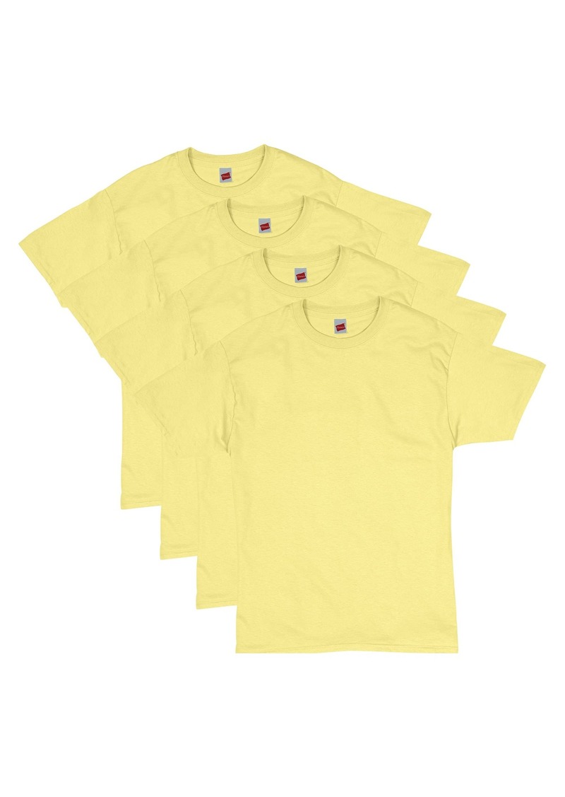 Champion Hanes Men's Essentials Short Sleeve T-shirt Value Pack (4-pack)yellow