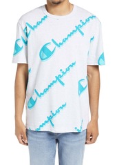 Champion Heritage Script Logo Graphic Tee in Silver Grey at Nordstrom