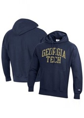 Men's Champion Navy Georgia Tech Yellow Jackets Team Arch Reverse Weave Pullover Hoodie at Nordstrom