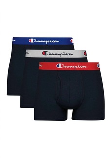 Champion Men's Every Day Comfort Stretch Cotton Moisture Trunks 3-Pack In Black