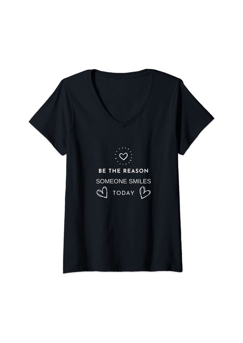 Champion Womens Be The Reason Inspirational Funny Saying Positive Quotes V-Neck T-Shirt