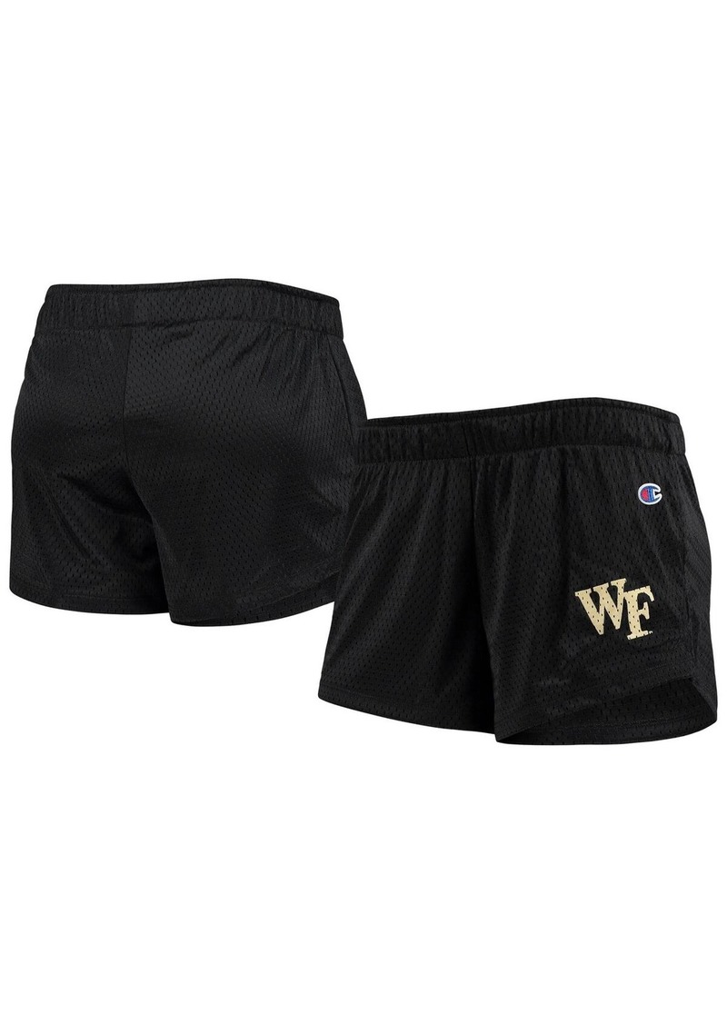 Women's Champion Black Wake Forest Demon Deacons Logo Mesh Shorts - Black