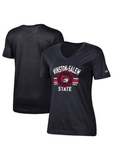 Women's Champion Black Winston-Salem State Rams Primary Logo V-Neck T-Shirt at Nordstrom