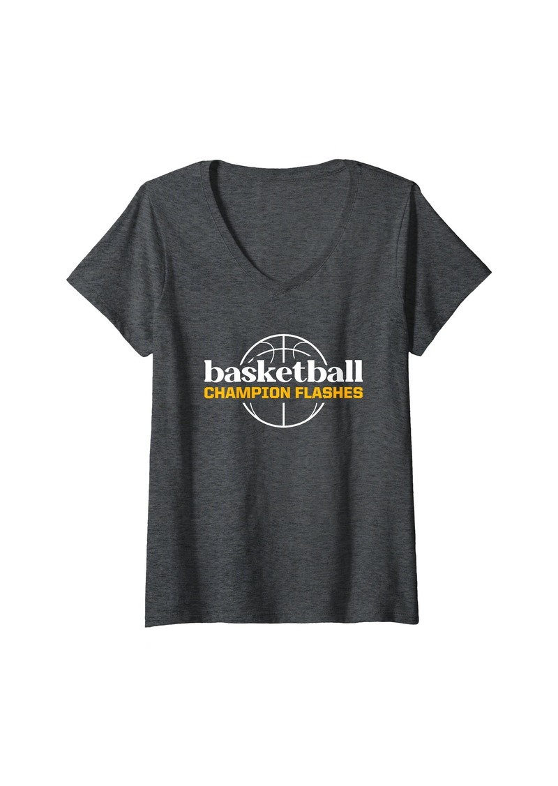 Womens Champion Flashes Basketball V-Neck T-Shirt