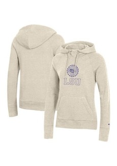 Women's Champion Heathered Oatmeal LSU Tigers College Seal Pullover Hoodie at Nordstrom