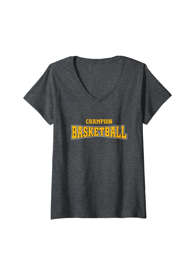 Womens Champion High School Basketball Warp HS V-Neck T-Shirt