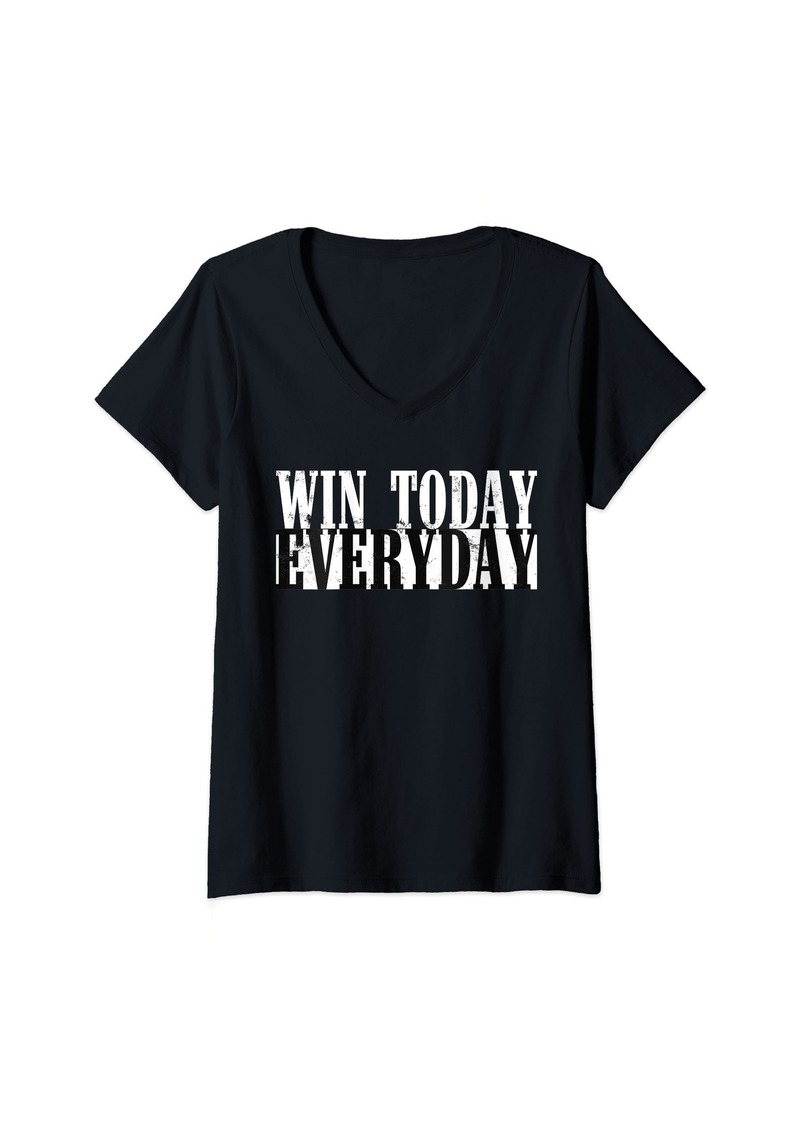 Champion Womens Win Today Every Day Shirt Motivational Winner Mindset V-Neck T-Shirt