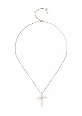Chan Luu 14K Yellow Gold, Pearl & 0.01 TCW Diamond Pendant Necklace