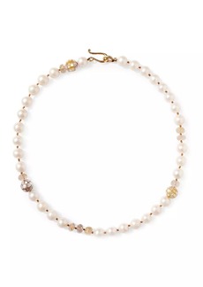 Chan Luu 18K Gold-Plate, Freshwater Pearl, Mother-Of-Pearl & Rutilated Quartz Necklace
