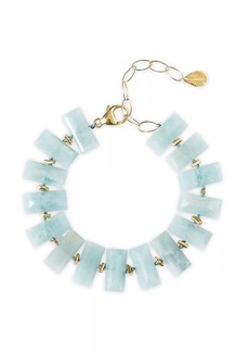 Chan Luu 18K-Gold-Plated & Aquamarine Beaded Bracelet