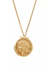 Chan Luu 18K-Gold-Plated & Champagne Diamonds Coin Necklace