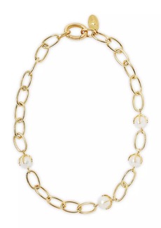 Chan Luu 18K-Gold-Plated & Freshwater Pearl Chain Necklace