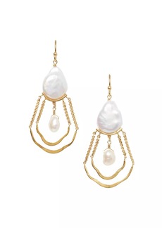 Chan Luu 18K-Gold-Plated & Freshwater Pearl Drop Earrings