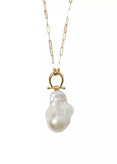 Chan Luu 18K-Gold-Plated & Freshwater Pearl Pendant Necklace