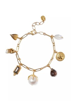 Chan Luu 18K-Gold-Plated & Multi-Gemstone Charm Bracelet