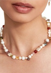 Chan Luu 18K-Gold-Plated, Freshwater Pearl & Multi-Gemstone Beaded Necklace