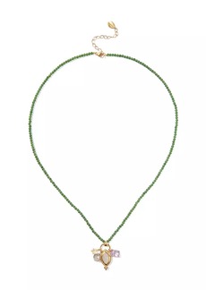 Chan Luu 18K Gold-Plated, Green Agate Bead & Multi-Gemstone Pendant Necklace