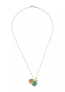 Chan Luu 18K-Gold-Plated, Jade & Freshwater Pearl Charm Necklace