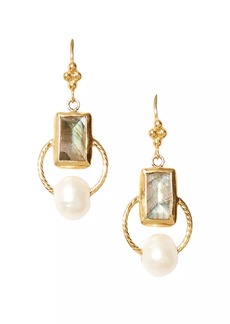 Chan Luu 18K Gold-Plated, Labradorite & Freshwater Pearl Drop Earrings