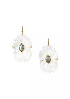 Chan Luu 18K-Gold-Plated, Mother-Of-Pearl & Labradorite Flower Drop Earrings