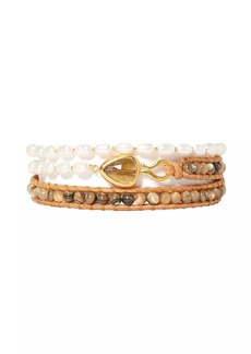 Chan Luu 18K Gold-Plated, Turquoise & Multi-Gemstones Wrap Bracelet