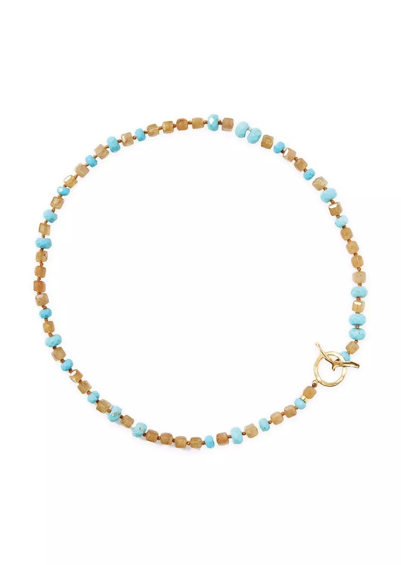 Chan Luu 18K Gold-Plated, Turquoise & Yellow Apatite Toggle Necklace