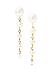 Chan Luu 18K Goldplated & 3MM-6.5MM White Freshwater Pearl Linear Earrings