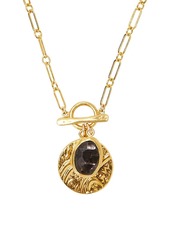 Chan Luu 18K Goldplated & Hypersthene Coin Pendant Necklace