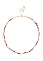 Chan Luu 18K Goldplated, 10-12MM Keshi Pearl & Multi-Stone Necklace