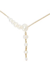 Chan Luu 18K Goldplated 3-8.5MM White Pearl Lariat Necklace