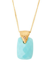 Chan Luu 18K Goldplated, Mexican Turquoise & Diamond Pendant Necklace