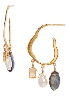 Chan Luu Lab Mix Freshwater Pearl Drop Earrings in Labradorite Mix at Nordstrom