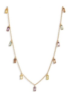 Chan Luu Multi Cubic Zirconia Rectangle Necklace at Nordstrom