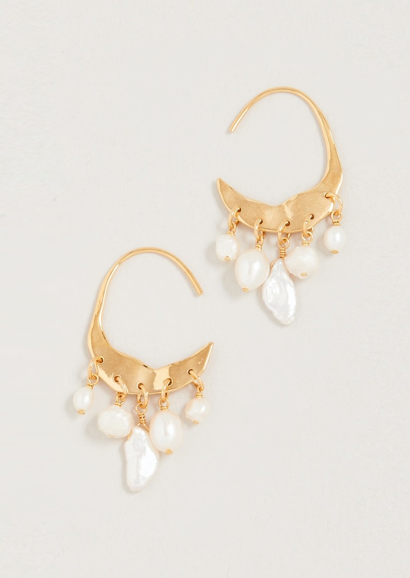 Chan Luu Pearl Cascade Gold Hoops