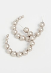 Chan Luu Platinum Swarovski Pearl Hoops