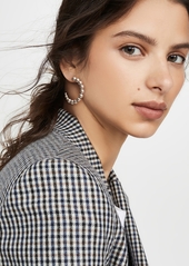 Chan Luu Platinum Swarovski Pearl Hoops