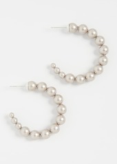 Chan Luu Platinum Swarovski Pearl Hoops