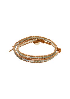 Chan Luu Silver Gemstone & Leather Wrap Bracelet