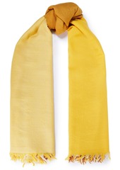 Chan Luu - Frayed color-block wool scarf - Yellow - OneSize