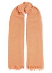 CHAN LUU - Sequin-embellished cashmere and silk-blend scarf - Orange - OneSize