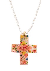 Chan Luu Cross 18K Gold-Plated & Pearl Necklace