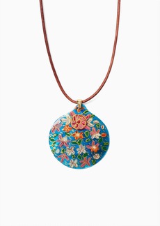 Chan Luu Hand Painted Necklace In Blue Mix