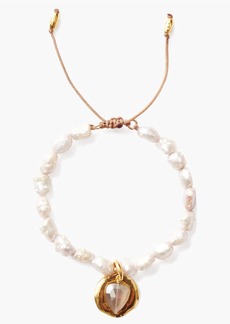 Chan Luu Pull-Tie Bracelet In White Pearl