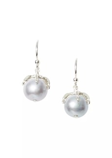 Chan Luu Sterling Silver & Gray Pearl Drop Earrings