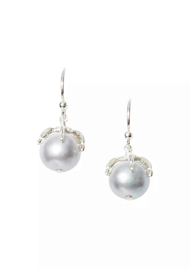 Chan Luu Sterling Silver & Gray Pearl Drop Earrings