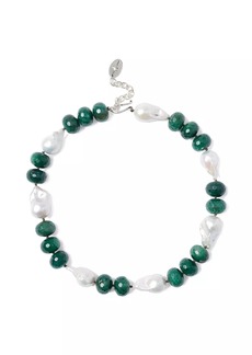 Chan Luu Sterling Silver, Indian Aventurine & Freshwater Pearl Necklace