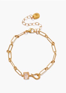 Chan Luu Women's Bezel-Wrapped Moonstone Hook Bracelet In Gold