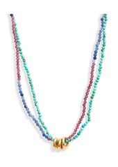 Chan Luu Double Strand Beaded Necklace in Turquoise Mix at Nordstrom