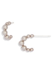Chan Luu Imitation Pearl Huggie Earrings in Platinum Pearl at Nordstrom